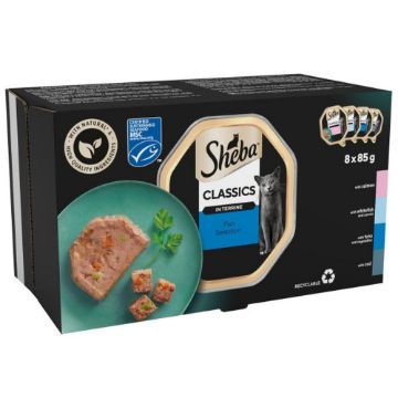 Picture of z [DISC] Sheba Foils Classics Fish Collection in Terrine 85g 32pk x 1