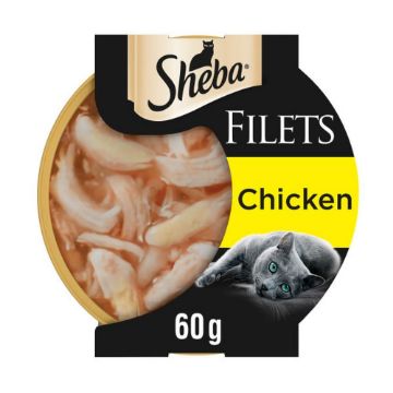 Picture of Sheba Fillets Cat Food Tray Chicken in Gravy 60g x 32