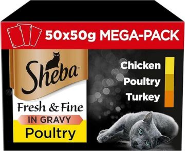 Picture of Sheba Pouch Fresh & Fine Poultry Collection in Gravy 50g 50pk x 1