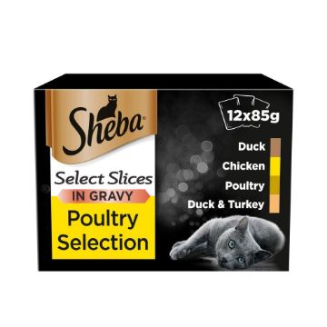 Picture of Sheba Pouches - Select Slices Gravy Poultry Collection 85g 12-Pack x 4