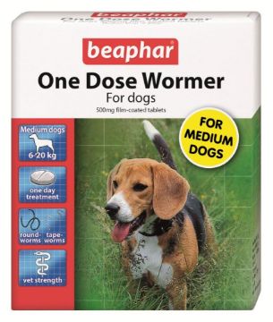 Picture of Beaphar One Dose Wormer Medium Dog - 2 Tablet x 1