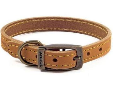 Picture of Ancol Timberwolf Leather Collar Mustard 16" (28-36cm) x 1