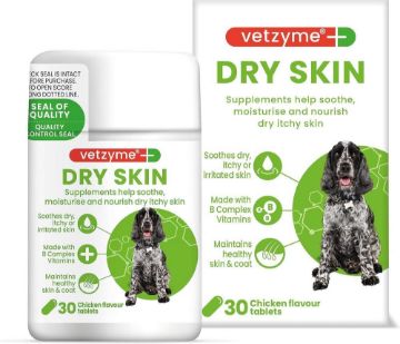 Picture of Vetzyme Dry Skin Tablets 30 Tab x 1