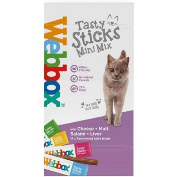 Picture of Webbox Cats Delight Cat Sticks Mini Mix Assorted 16pk x 10