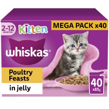 Picture of Whiskas Pouch Kitten Poultry Feasts in Jelly 85g MEGA 40 Pack