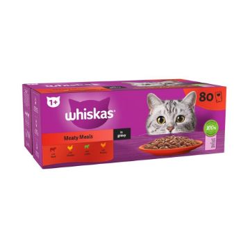 Picture of Whiskas Pouch 1+ Meaty Meals in Gravy 85g GIANT 80 Pack 