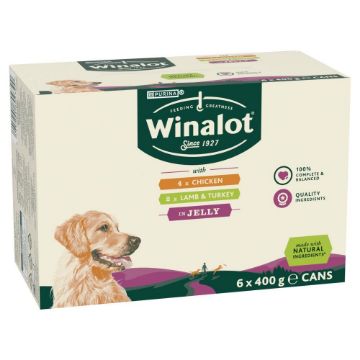 Picture of Winalot Classics Adult Dog Cans Meat (Chicken/Lamb & Turkey) in Jelly 400g 6pk x 4