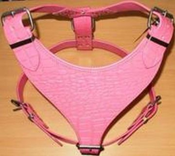 Picture of Avon Large Mastiff 'Breastplate' Harness - Plain Pink Croc Leather x 1