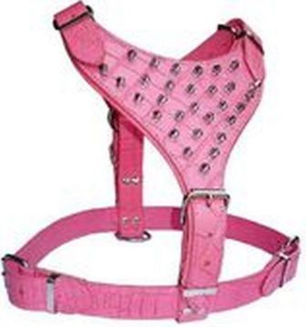 Picture of Avon Rottweiler 'Breastplate' Harness - Spiked Pink Croc Leather x 1