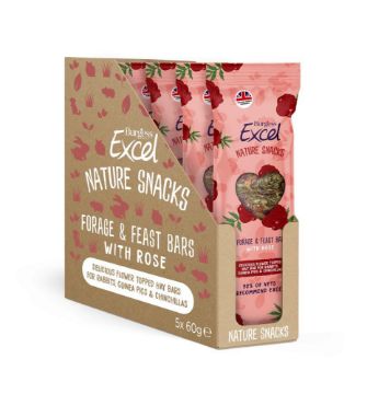 Picture of Excel Forage & Feast Hay Bar Rose 60g x 5