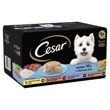 Picture of Cesar Foil Tray Senior 10+ in Delicate Jelly 150g 8-pk x 3