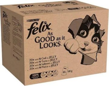 Picture of Felix AGAIL Cat Pouch Ocean Feast Selection Jelly 85g x 80pk
