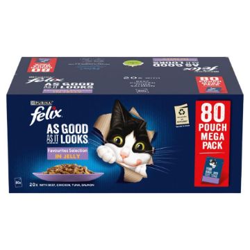 Picture of Felix AGAIL Cat Pouch Favourites Selection Jelly 85g x 80pk