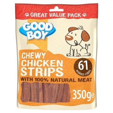 Picture of Good Boy Pawsley & Co. Dog Treats - Chewy Chicken Strips 350g x 3