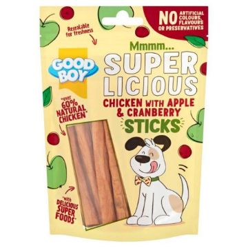 Picture of Good Boy Superlicious Chicken, Apple & Cranberry STICKS 100g x 12