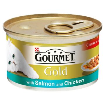 Picture of Gourmet Gold Cat Can Salmon & Chicken in Gravy 85g x 12