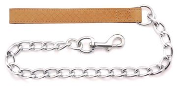 Picture of Ancol Leather Chain Lead - 50kg Heavy 30" Tan x 1