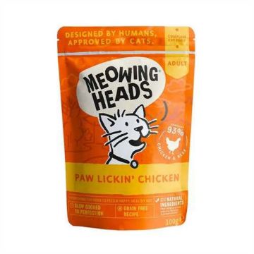 Picture of Meowing Heads Pouch Paw Lickin' Chicken 100g x 10