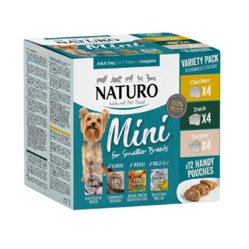 Picture of Naturo Adult Dog Mini Pouch Variety 150g 12pk x 4
