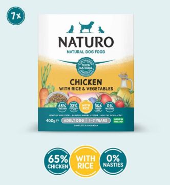 Picture of Naturo Dog Tray Chicken, Rice & Veg 400g x 7