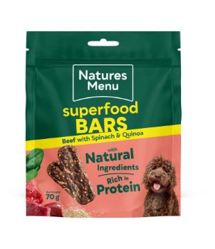 Picture of Natures Menu Country Hunter Superfood Bar Beef, Spinach & Quinoa 100g x 7