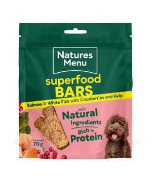 Picture of Natures Menu Country Hunter Superfood Bar Salmon, Whitefish, Cranberries & Kelp 100g x 7