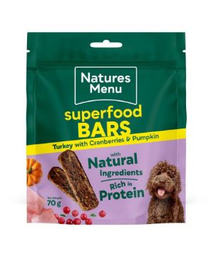 Picture of Natures Menu Country Hunter Superfood Bar Turkey, Cranberries & Pumpkin 100g x 7