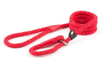 Picture of Ancol Nylon Reflective Rope Slip Lead 50kg 1/2" x 59" Red x 1