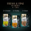 Picture of Sheba Pouch Fresh & Fine Chicken, Turkey & Duck in Gravy 50g 6pk x 8