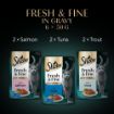 Picture of Sheba Pouch Fresh & Fine Fish (Salmon, Tuna & Trout) in Gravy 50g 6pk x 8