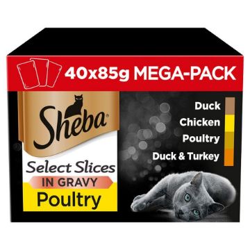 Picture of Sheba Pouches Select Slices Poultry Collection in Gravy MEGA PACK 85g 40pk x 1
