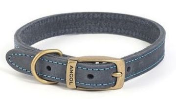 Picture of Ancol Timberwolf Leather Collar Blue 22" x 1