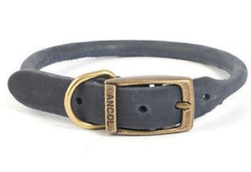 Picture of Ancol Timberwolf Rolled Leather Collar Blue 16" Size 3 x 1