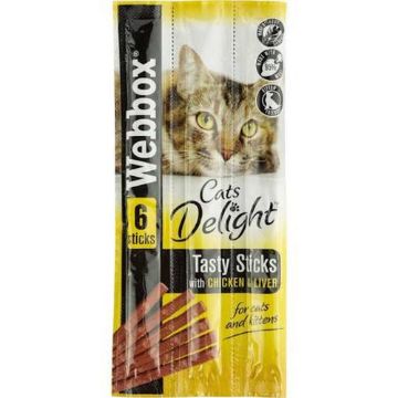 Picture of Webbox Cats Delight Cat Sticks - Chicken & Liver 6-Stick x 25