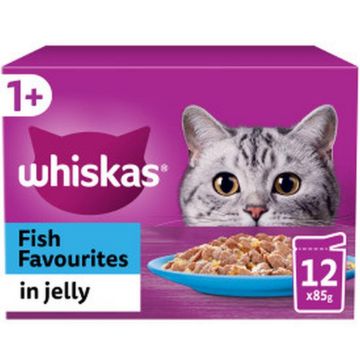 Picture of Whiskas Pouch 1+ Fish Favourites Jelly 85g 12-Pack x 4