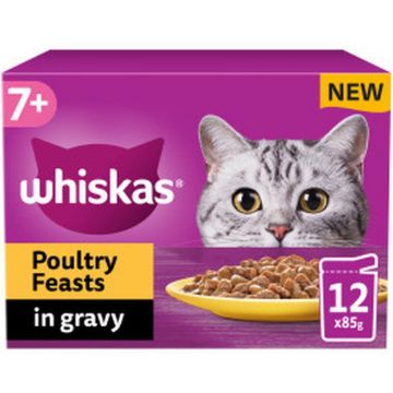 Picture of Whiskas Pouch 7+ Poultry Feasts Gravy 85g 12-Pack x 4
