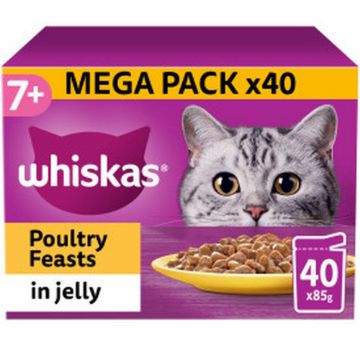Picture of Whiskas Pouch 7+ Poultry Feasts in Jelly 85g MEGA 40 Pack