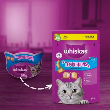 Picture of Whiskas Temptations Cat Treats Salmon 60g x 6